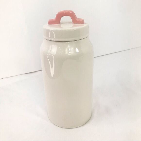 Rae Dunn Bunny Love White Tan Bunny Ears 10” Tall Ceramic Canister Jar - Picture 4 of 14